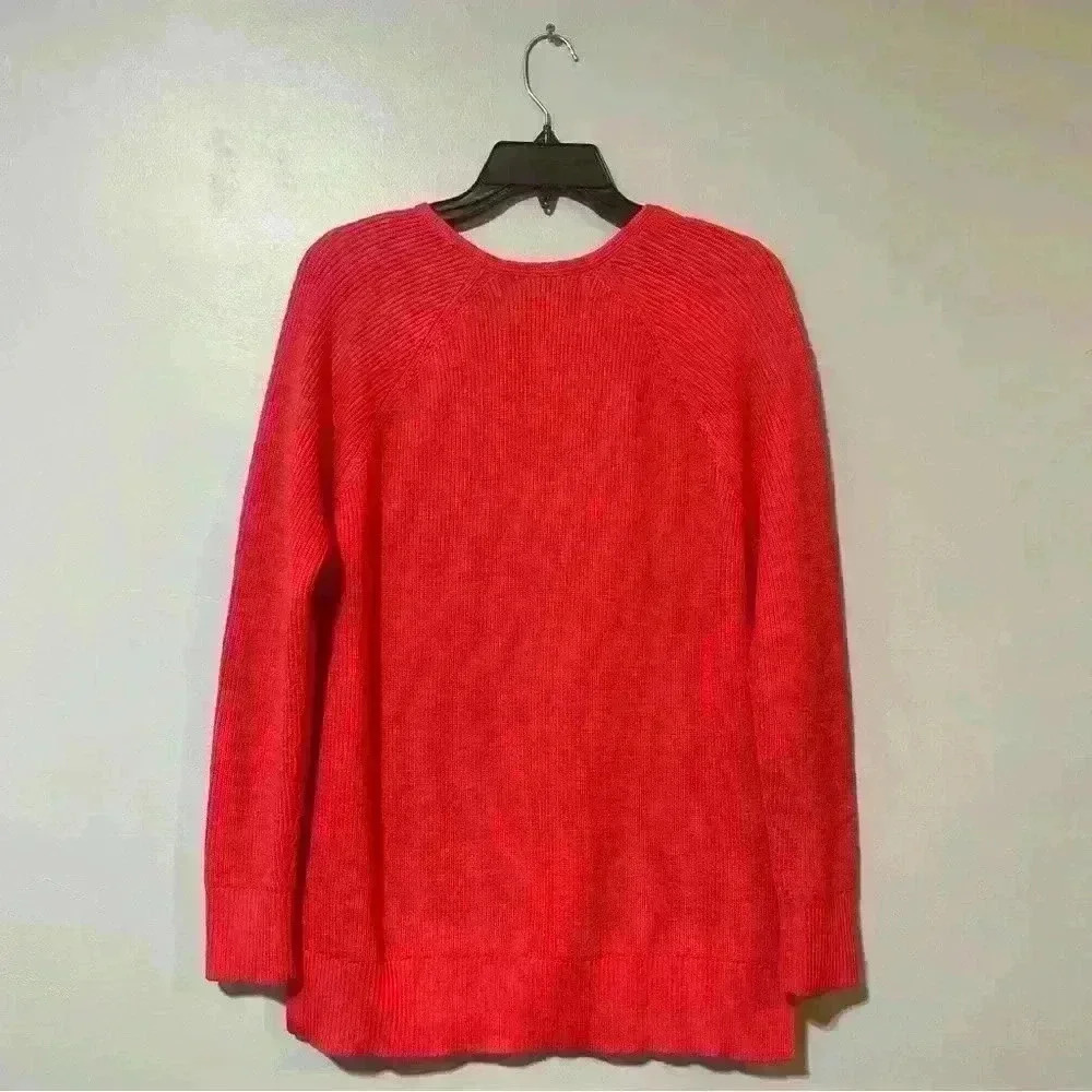 Athleta Hanover Refined V Neck Sweater Size M Pink Merino Wool Pullover Outdoor - Picture 3 of 7